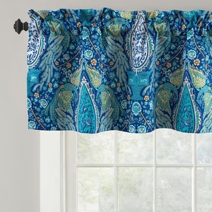 image:imageDriftAway Christopher Peacock Floral Pattern Thermal Insulated Blackout Window Curtain Valance Rod Pocket 2 Layers 52 Inch by 18 Inch Plus 2 Inch Header RedTeal