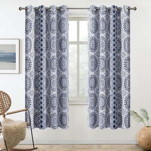 image:imageDriftAway Curtains for Bedroom Room Darkening Curtain 84 Inch Medallion Drapes for Living Room Damask Pattern Thermal Window Treatments Grommet 2 PanelsDelfinanavy