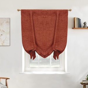 image:imageDriftAway Double Layer Linen Blackout Tie Up Curtains Thermal Insulated Fully Lined Balloon Roman Shade Bathroom Window Adjustable Rod Pocket for Small Window 31 Inch by 47 Inch YellowBurnt Orange