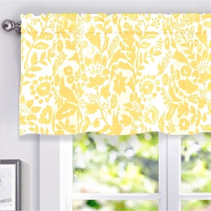 image:imageDriftAway Julia Waterfall Watercolor Blooming Flower Thermal Insulated Energy Saving Window Curtain Valance for Living Room Bedroom 2 Layers Rod Pocket 52 Inch by 18 Inch Plus 2 Inch Header BlushYellow