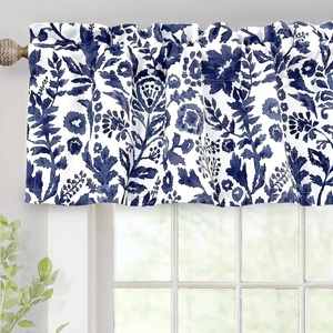 image:imageDriftAway Julia Waterfall Watercolor Blooming Flower Thermal Insulated Energy Saving Window Curtain Valance for Living Room Bedroom 2 Layers Rod Pocket 52 Inch by 18 Inch Plus 2 Inch Header BlushNavy