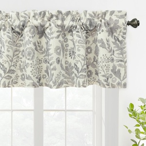 image:imageDriftAway Julia Waterfall Watercolor Blooming Flower Thermal Insulated Energy Saving Window Curtain Valance for Living Room Bedroom 2 Layers Rod Pocket 52 Inch by 18 Inch Plus 2 Inch Header BlushLinen Gray