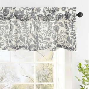 image:imageDriftAway Linen Textured Curtain Valances for Windows Light Filtering 3 Inch Rod Pocket Farmhouse Country Rustic Kitchen Valances for Bedroom Living Room Bathroom 14 inch Length BeigeGrey