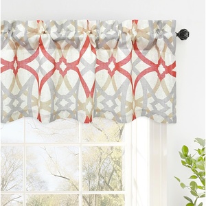 image:imageDriftAway Linen Textured Curtain Valances for Windows Light Filtering 3 Inch Rod Pocket Farmhouse Country Rustic Kitchen Valances for Bedroom Living Room Bathroom 14 inch Length BeigeAlexander Red