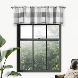 image:imageDriftAway Linen Textured Lined Valances for Windows Buffalo Check Curtain Window Valances Woven Plaid Blackout Thermal Insulated for Kitchen Living Room 1 Pack 52 x 14 TaupeWovengray