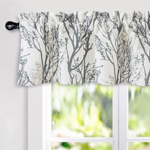 image:imageDriftAway Tree Branch Linen Lined Valance Double Layer Thermal Insulated Room Darkening Blackout Valances 3 Inch Rod Pocket Short Window Valance for Living Room Bathroom 52 Inch by 14 Inch BlueGrey