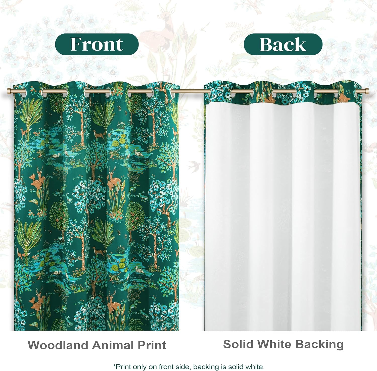 image:imageDriftAway Floral Red Curtains for Bedroom 80 Blackout Thermal Insulated Lined Double Layer Vintage Peacock Printed Pattern Darkening Drapes for Living Room Grommet 2 Panels 52 Inch by 84 Inch RedEmerald Green