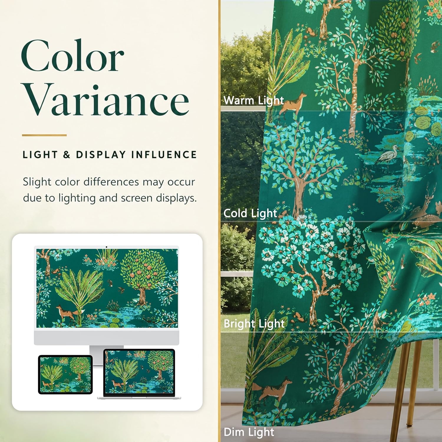 image:imageDriftAway Floral Red Curtains for Bedroom 80 Blackout Thermal Insulated Lined Double Layer Vintage Peacock Printed Pattern Darkening Drapes for Living Room Grommet 2 Panels 52 Inch by 84 Inch RedEmerald Green
