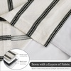 image:imageDriftAway 100 Blackout Farmhouse Linen Chenille Stripe Drapes Loden GreenBlack