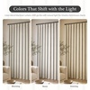 image:imageDriftAway 100 Blackout Farmhouse Linen Chenille Stripe Drapes Loden GreenBlack