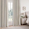image:imageDriftAway 100 Blackout Farmhouse Linen Chenille Stripe Drapes Loden GreenBlack