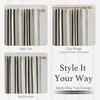 image:imageDriftAway 100 Blackout Farmhouse Linen Chenille Stripe Drapes Loden GreenBlack