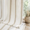 image:imageDriftAway 100 Blackout Farmhouse Linen Chenille Stripe Drapes Loden GreenCamel Beige