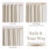 image:imageDriftAway 100 Blackout Farmhouse Linen Chenille Stripe Drapes Loden GreenCamel Beige