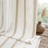 image:imageDriftAway 100 Blackout Farmhouse Linen Chenille Stripe Drapes Loden GreenCamel Beige