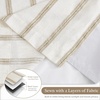 image:imageDriftAway 100 Blackout Farmhouse Linen Chenille Stripe Drapes Loden GreenCamel Beige