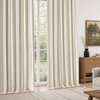 image:imageDriftAway 100 Blackout Farmhouse Linen Chenille Stripe Drapes Loden GreenCamel Beige