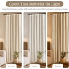image:imageDriftAway 100 Blackout Farmhouse Linen Chenille Stripe Drapes Loden GreenCamel Beige