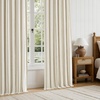 image:imageDriftAway 100 Blackout Farmhouse Linen Chenille Stripe Drapes Loden GreenCamel Beige