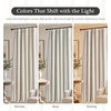 image:imageDriftAway 100 Blackout Farmhouse Linen Chenille Stripe Drapes Loden GreenGrey