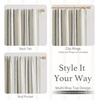 image:imageDriftAway 100 Blackout Farmhouse Linen Chenille Stripe Drapes Loden GreenGrey