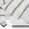 image:imageDriftAway 100 Blackout Farmhouse Linen Chenille Stripe Drapes Loden GreenGrey