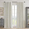 image:imageDriftAway 100 Blackout Farmhouse Linen Chenille Stripe Drapes Loden GreenGrey