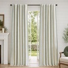 image:imageDriftAway 100 Blackout Farmhouse Linen Chenille Stripe Drapes Loden GreenLoden Green