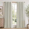 image:imageDriftAway 100 Blackout Farmhouse Linen Chenille Stripe Drapes Loden GreenLoden Green