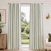 image:imageDriftAway 100 Blackout Farmhouse Linen Chenille Stripe Drapes Loden GreenLoden Green