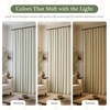 image:imageDriftAway 100 Blackout Farmhouse Linen Chenille Stripe Drapes Loden GreenLoden Green