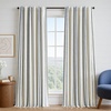 image:imageDriftAway 100 Blackout Farmhouse Linen Chenille Stripe Drapes Loden GreenNavy