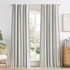 image:imageDriftAway 100 Blackout Farmhouse Linen Chenille Stripe Drapes Loden GreenNavy