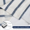 image:imageDriftAway 100 Blackout Farmhouse Linen Chenille Stripe Drapes Loden GreenNavy