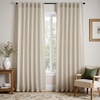 image:imageDriftAway 100 Blackout Linen Hygge Striped Curtains Double Layer Farmhouse Drapes 84 Inches Long for Living Room Bedroom Yarn Dyed Woven Thermal Insulated Rod Pocket Back Tab 2 Panels BeigeWhiteHygge Stripbeige