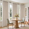 image:imageDriftAway 100 Blackout Linen Hygge Striped Curtains Double Layer Farmhouse Drapes 84 Inches Long for Living Room Bedroom Yarn Dyed Woven Thermal Insulated Rod Pocket Back Tab 2 Panels BeigeWhiteHygge Stripbeige