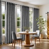 image:imageDriftAway 100 Blackout Linen Hygge Striped Curtains Double Layer Farmhouse Drapes 84 Inches Long for Living Room Bedroom Yarn Dyed Woven Thermal Insulated Rod Pocket Back Tab 2 Panels BeigeWhiteHygge Stripblack