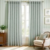 image:imageDriftAway 100 Blackout Linen Hygge Striped Curtains Double Layer Farmhouse Drapes 84 Inches Long for Living Room Bedroom Yarn Dyed Woven Thermal Insulated Rod Pocket Back Tab 2 Panels BeigeWhiteHygge Striploden Green
