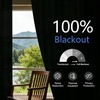 image:imageDriftAway 100 Blackout Linen Hygge Striped Curtains Double Layer Farmhouse Drapes 84 Inches Long for Living Room Bedroom Yarn Dyed Woven Thermal Insulated Rod Pocket Back Tab 2 Panels BeigeWhiteTicking Stripenavy