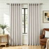image:imageDriftAway 100 Blackout Linen Hygge Striped Curtains Double Layer Farmhouse Drapes 84 Inches Long for Living Room Bedroom Yarn Dyed Woven Thermal Insulated Rod Pocket Back Tab 2 Panels BeigeWhiteTicking Stripeblack