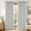 image:imageDriftAway 100 Blackout Linen Hygge Striped Curtains Double Layer Farmhouse Drapes 84 Inches Long for Living Room Bedroom Yarn Dyed Woven Thermal Insulated Rod Pocket Back Tab 2 Panels BeigeWhiteTicking Stripegray