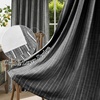 image:imageDriftAway 100 Blackout Linen Hygge Striped Curtains Double Layer Farmhouse Drapes 84 Inches Long for Living Room Bedroom Yarn Dyed Woven Thermal Insulated Rod Pocket Back Tab 2 Panels BeigeWhiteHygge Stripblack