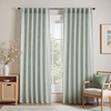 image:imageDriftAway 100 Blackout Linen Hygge Striped Curtains Double Layer Farmhouse Drapes 84 Inches Long for Living Room Bedroom Yarn Dyed Woven Thermal Insulated Rod Pocket Back Tab 2 Panels BeigeWhiteHygge Striploden Green