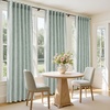 image:imageDriftAway 100 Blackout Linen Hygge Striped Curtains Double Layer Farmhouse Drapes 84 Inches Long for Living Room Bedroom Yarn Dyed Woven Thermal Insulated Rod Pocket Back Tab 2 Panels BeigeWhiteHygge Striploden Green