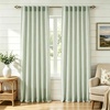 image:imageDriftAway 100 Blackout Linen Hygge Striped Curtains Double Layer Farmhouse Drapes 84 Inches Long for Living Room Bedroom Yarn Dyed Woven Thermal Insulated Rod Pocket Back Tab 2 Panels BeigeWhiteTicking Stripeloden Green
