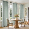 image:imageDriftAway 100 Blackout Linen Hygge Striped Curtains Double Layer Farmhouse Drapes 84 Inches Long for Living Room Bedroom Yarn Dyed Woven Thermal Insulated Rod Pocket Back Tab 2 Panels BeigeWhiteHygge Striploden Green