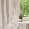 image:imageDriftAway 100 Blackout Linen Hygge Striped Curtains Double Layer Farmhouse Drapes 84 Inches Long for Living Room Bedroom Yarn Dyed Woven Thermal Insulated Rod Pocket Back Tab 2 Panels BeigeWhiteHygge Stripbeige