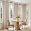 image:imageDriftAway 100 Blackout Linen Hygge Striped Curtains Double Layer Farmhouse Drapes 84 Inches Long for Living Room Bedroom Yarn Dyed Woven Thermal Insulated Rod Pocket Back Tab 2 Panels BeigeWhiteHygge Stripbeige