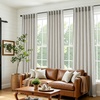 image:imageDriftAway 100 Blackout Linen Hygge Striped Curtains Double Layer Farmhouse Drapes 84 Inches Long for Living Room Bedroom Yarn Dyed Woven Thermal Insulated Rod Pocket Back Tab 2 Panels BeigeWhiteTicking Stripeblack