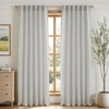 image:imageDriftAway 100 Blackout Linen Hygge Striped Curtains Double Layer Farmhouse Drapes 84 Inches Long for Living Room Bedroom Yarn Dyed Woven Thermal Insulated Rod Pocket Back Tab 2 Panels BeigeWhiteTicking Stripegray